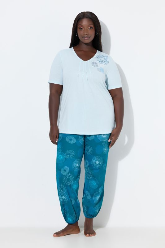 Geometric Floral Pajama Set