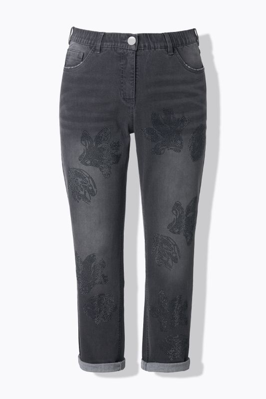 Rhinestone Flower Boyfriend Jeans