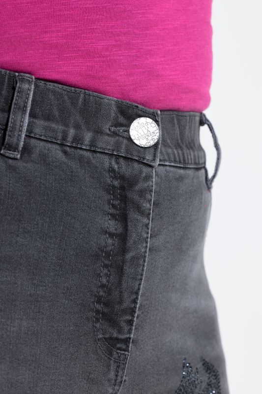 Rhinestone Flower Boyfriend Jeans