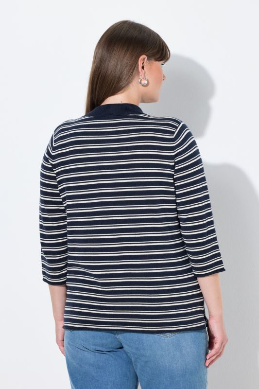 Eco Cotton Striped Polo Sweater