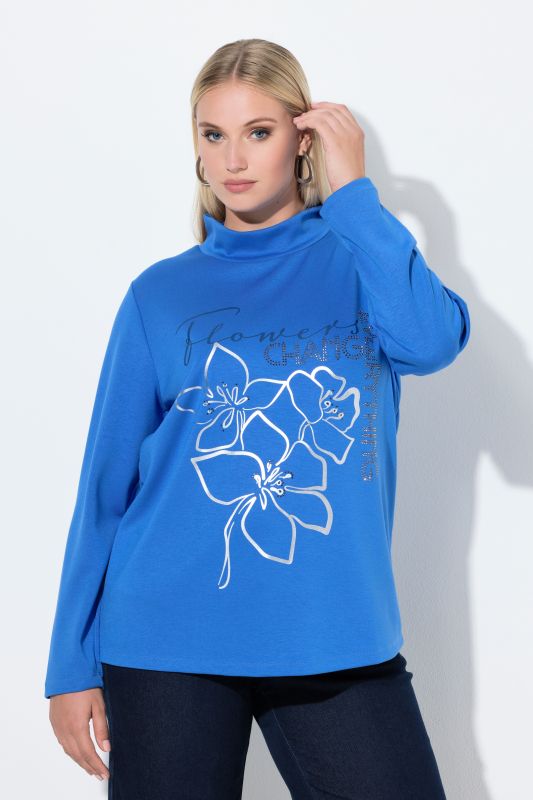 Metallic Floral Graphic Sweatshirt