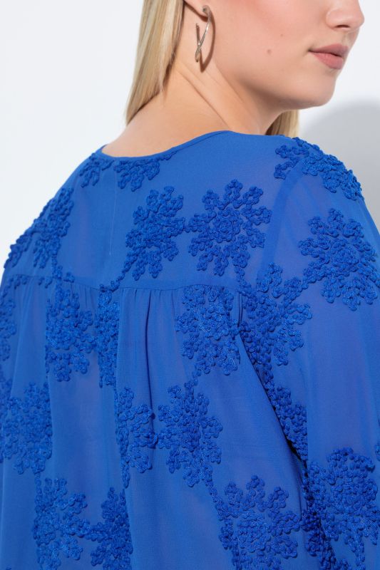 Sheer Textured Floral Blouse