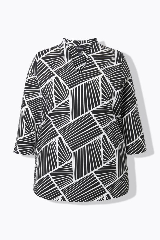 Mixed Stripe Turtleneck Tee