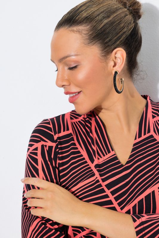 Mixed Stripe Turtleneck Tee