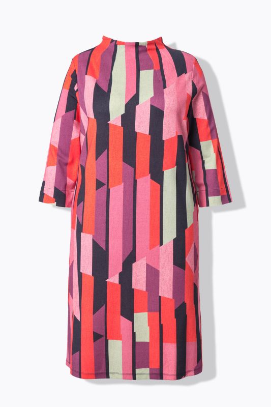 Graphic Print Punto Di Roma Dress