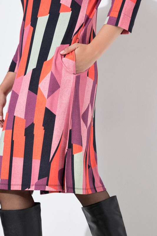 Graphic Print Punto Di Roma Dress
