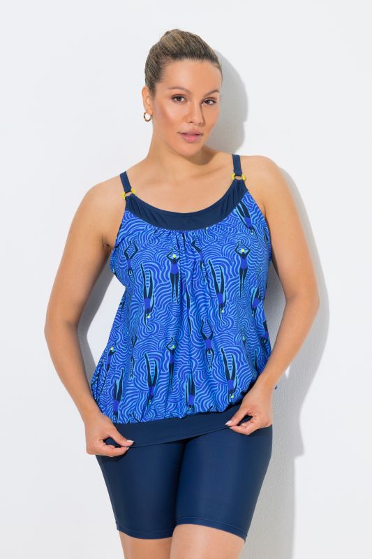Wave Print Tankini Set