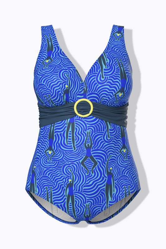 Swimmer Print Swimsuit