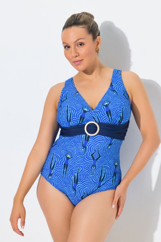 Swimmer Print Swimsuit