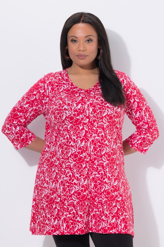 Tropical Flower A-Line Knit Tunic