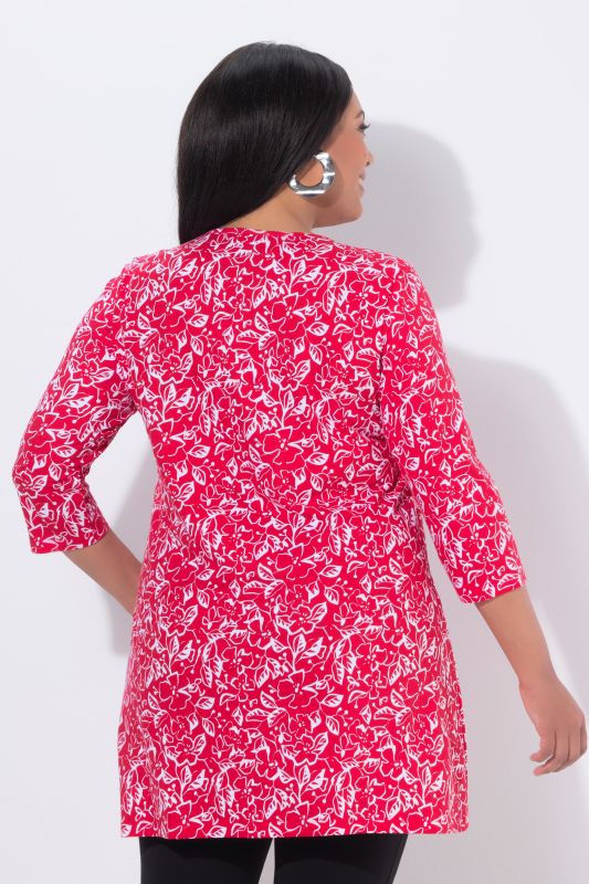 Tropical Flower A-Line Knit Tunic