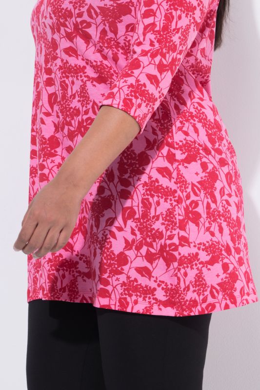 Floral Vine Print Knit Tunic
