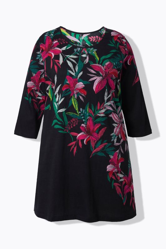 Floral Motif Pocket Knit Tunic