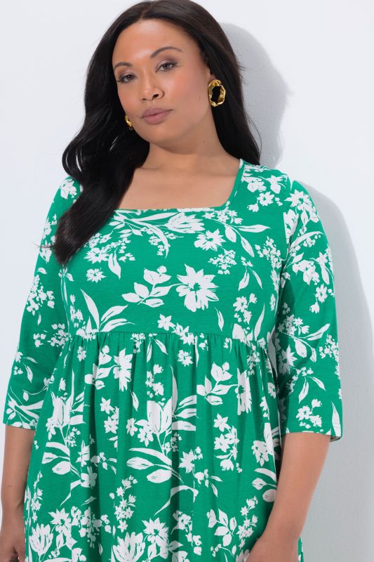 Floral Print Jersey Pocket Dress