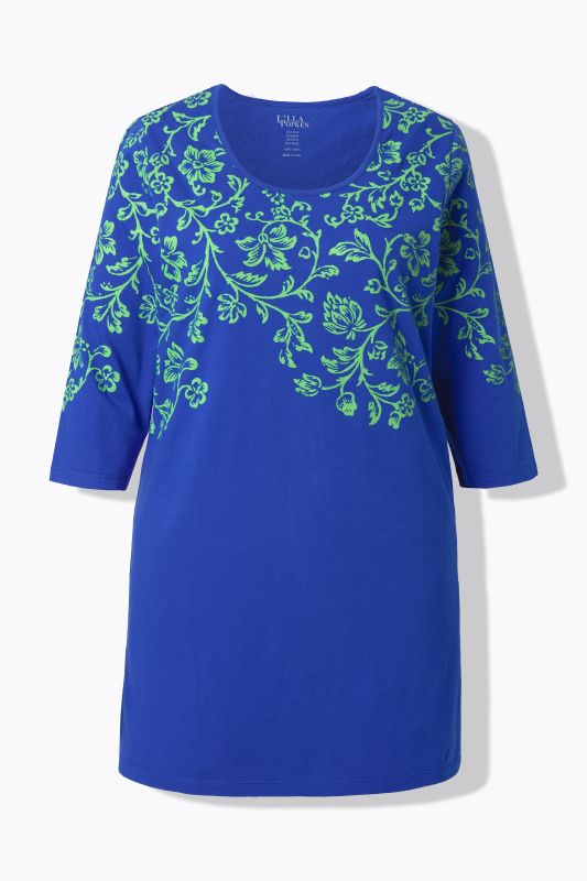 Floral Vine Motif Knit Tunic