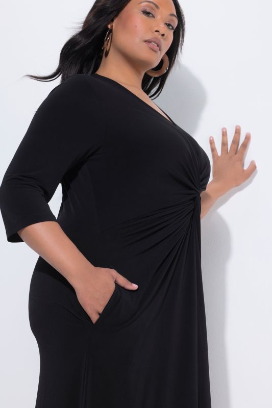 Matte Jersey Knotted Pocket Dress