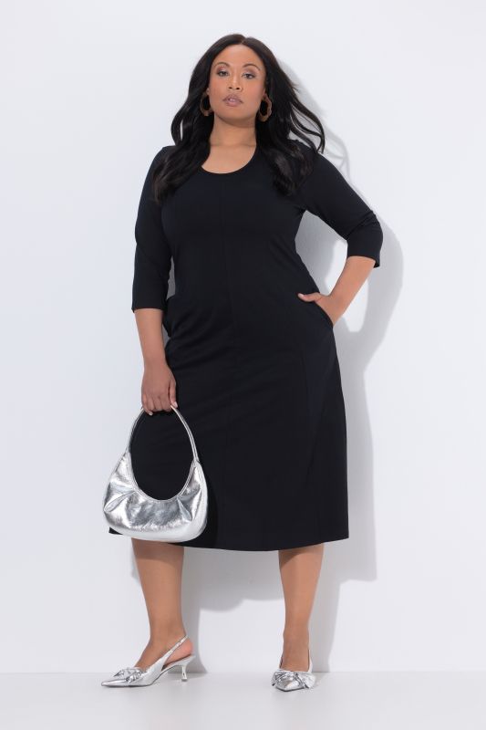 Boat Neck Knit Pocket Dress