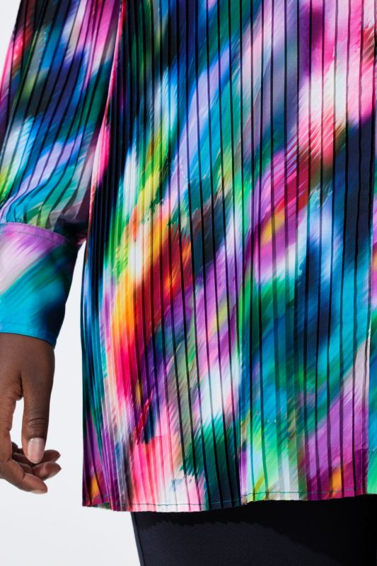 Watercolor Pleated Blouse