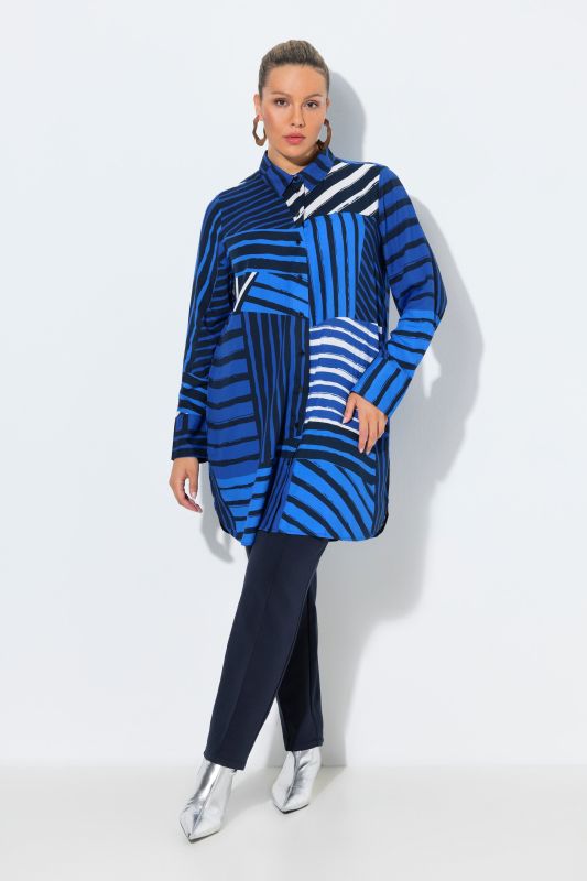 Mixed Stripe Tunic Blouse