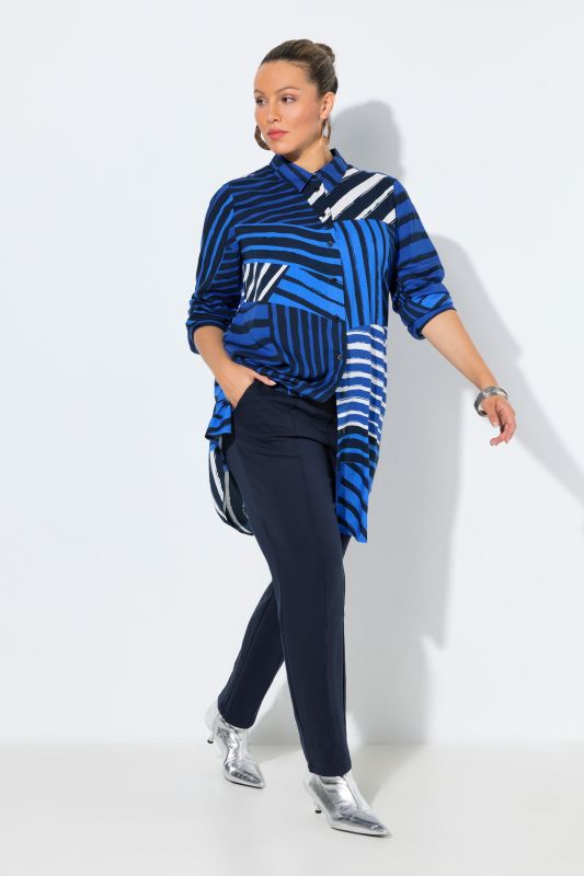 Mixed Stripe Tunic Blouse