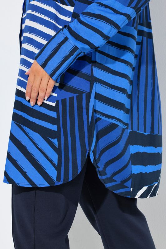 Mixed Stripe Tunic Blouse