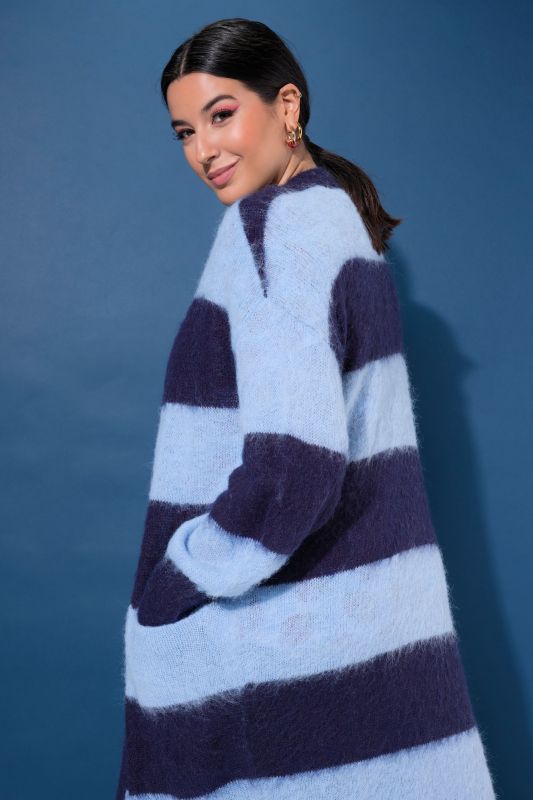 Жилетка дълга с райета