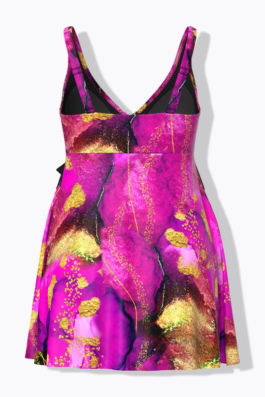 Pink Floral Swim Dress