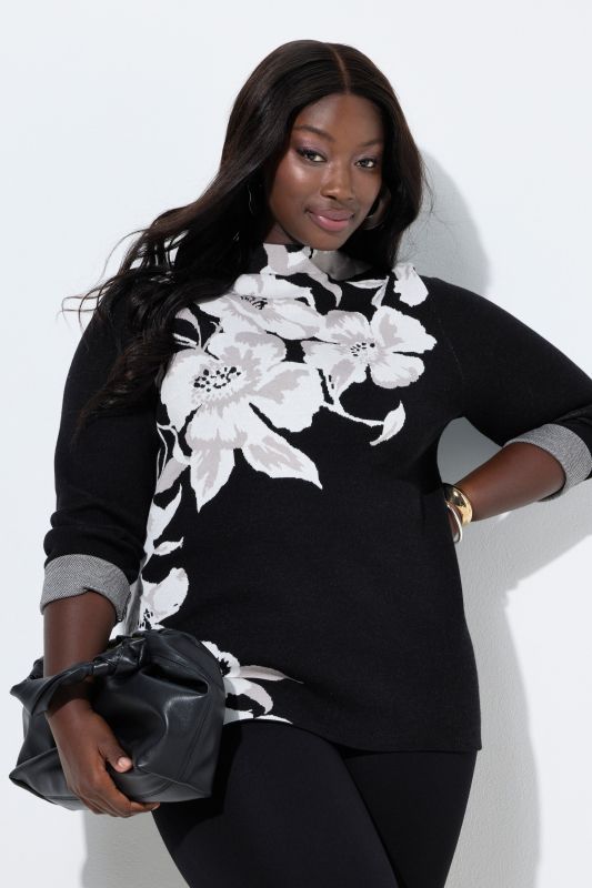 Floral Motif Sweater