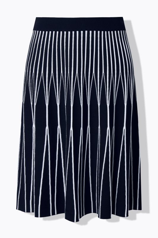 Pleated Contrast Color Knit Skirt