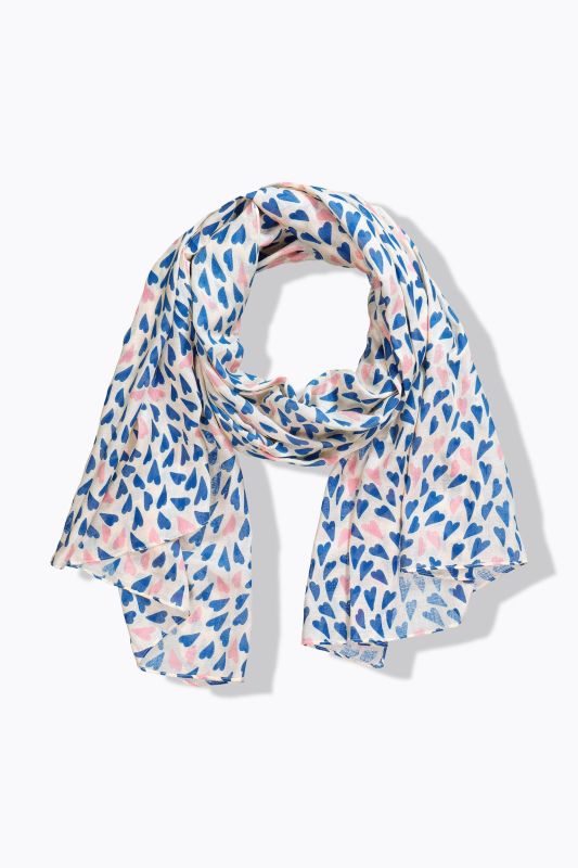 Multicolor Heart Print Scarf