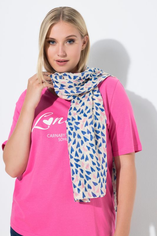 Multicolor Heart Print Scarf