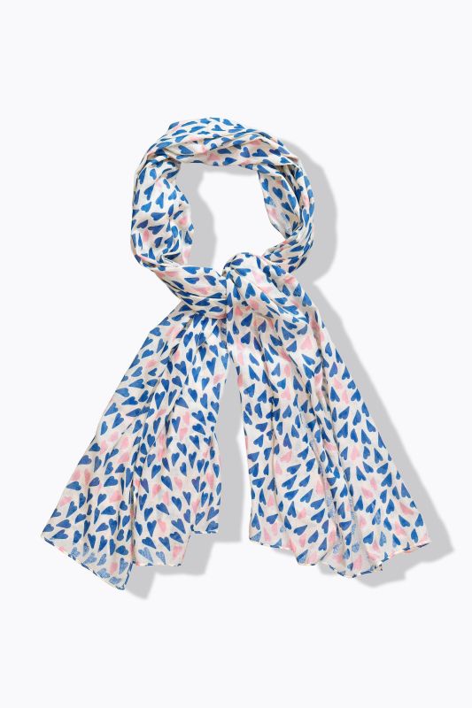 Multicolor Heart Print Scarf