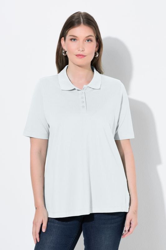 Блуза с яка с копчета