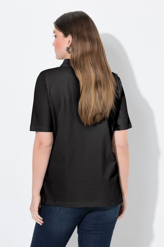 Блуза с яка с копчета