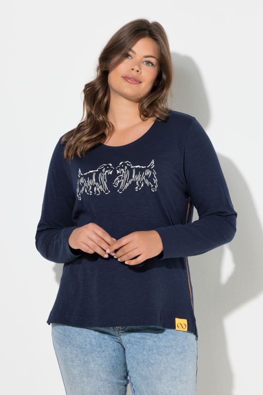 Блуза с графичен принт на кучета