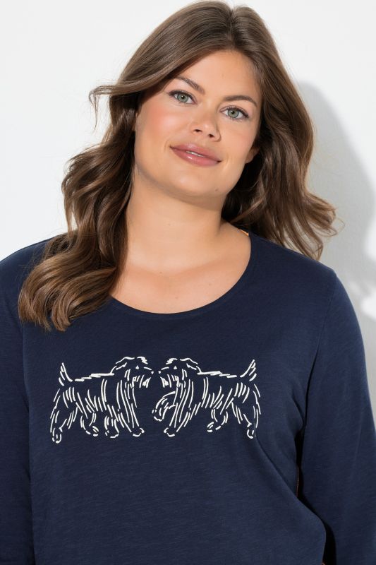 Блуза с графичен принт на кучета