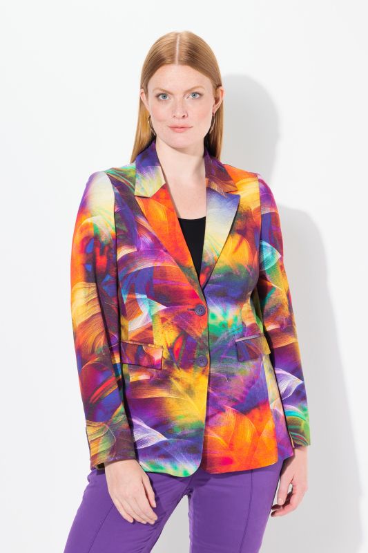 Abstract Print Long Sleeve Blazer