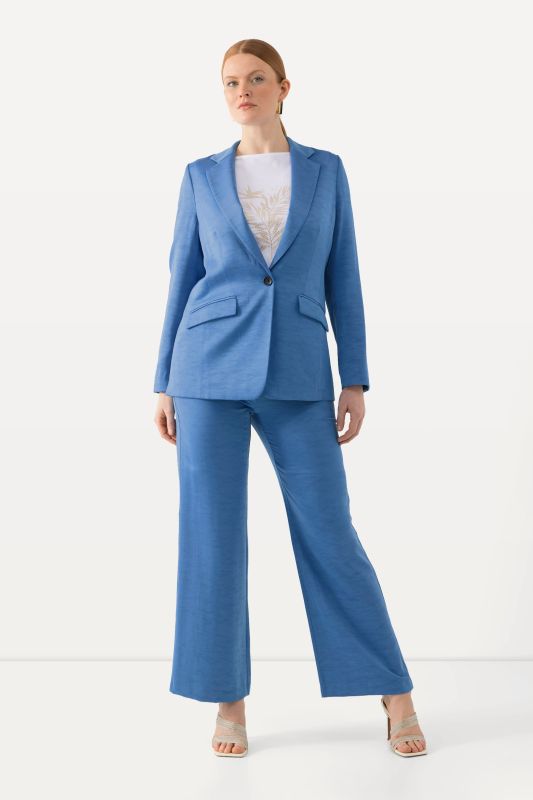 Textured Elastic Waistband Suit Pants