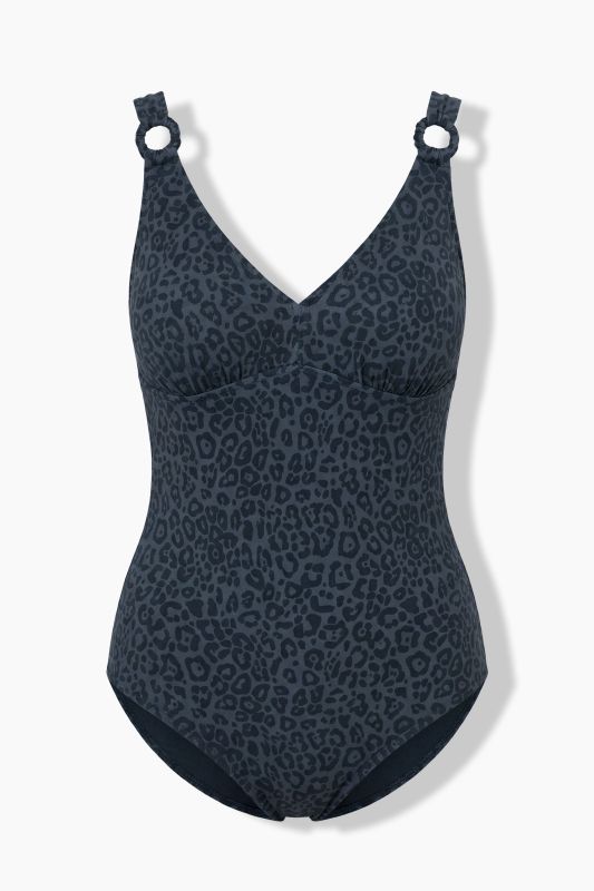 Leopard Print O-Ring Detail One Piece Swimsuit