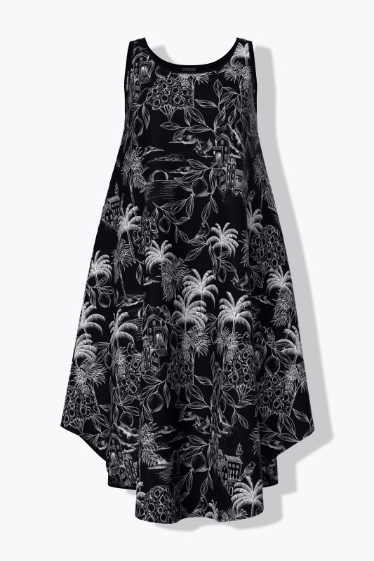 Landscape Print Sleeveless A-Line Dress