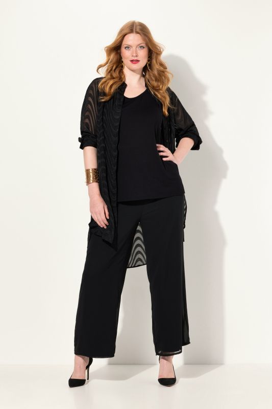 Layered Chiffon Wide Leg Pants
