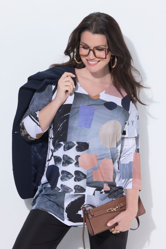 Блуза с пач принт на сърца