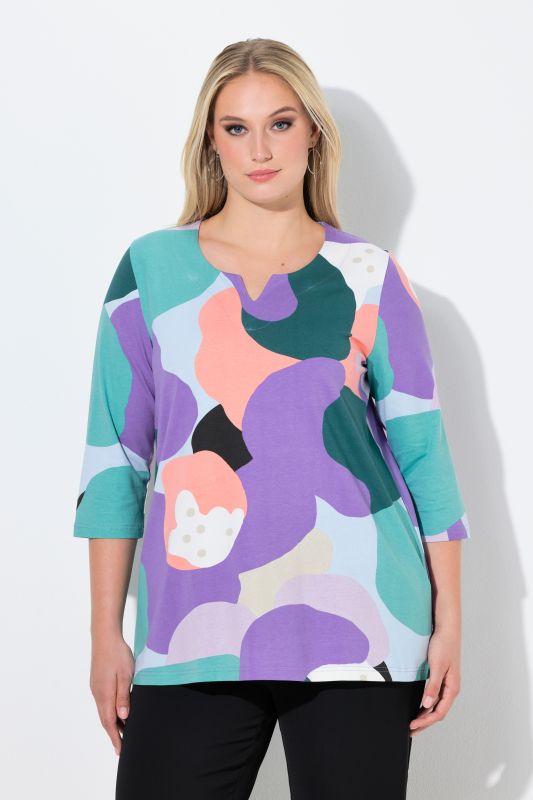 Pastel Clouds Split Neck Tee