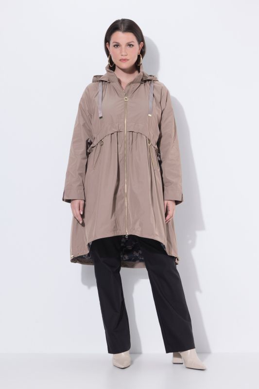 Curved Cross Seam Rain Coat