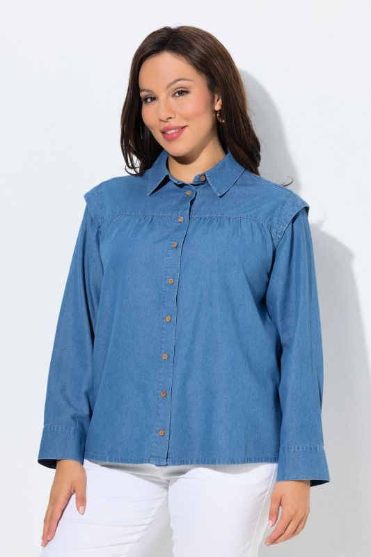 Denim Epaulette Blouse