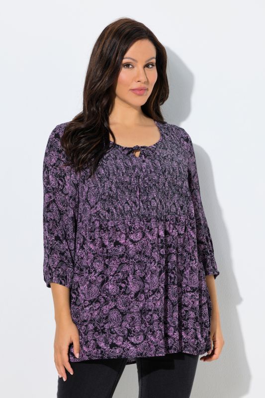 Smocked Paisley Blouse