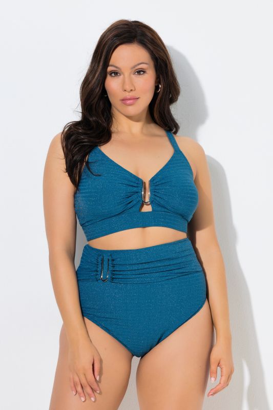 Sparkling Plunge Neck Bikini Set