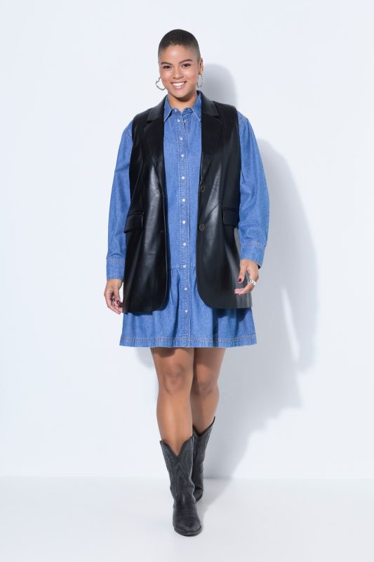 Faux leather suit waistcoat