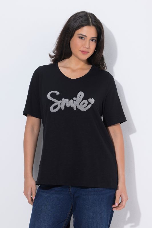 Тениска с надпис Smile