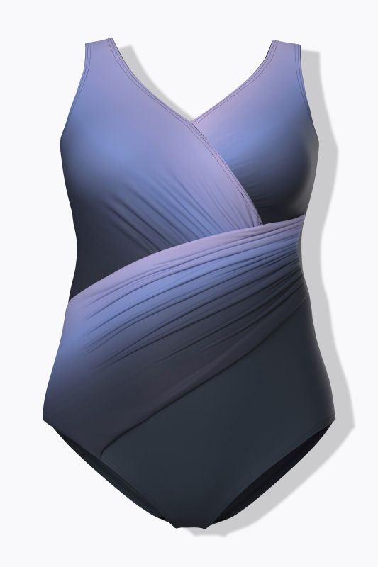 Ombre Wrap Look One Piece Swimsuit